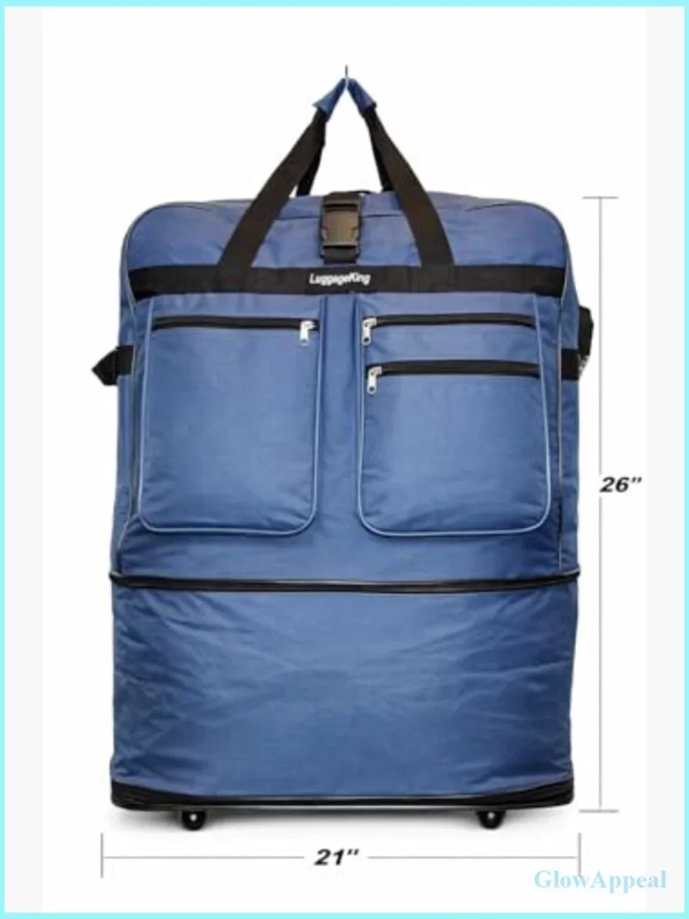 36-Inch Rolling Duffle Bag with Wheels - Expandable Spinner Suitcase